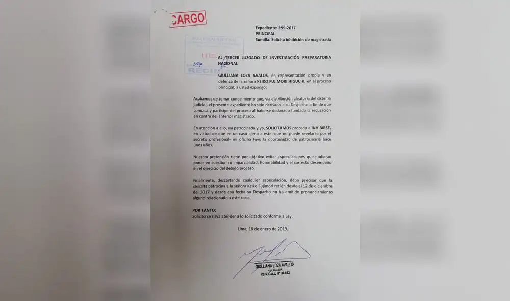 Abogada de Keiko Fujimori pide a jueza Elizabeth Arias inhibirse de su caso Abogada de Keiko Fujimori pide a jueza Elizabeth Arias inhibirse de su caso