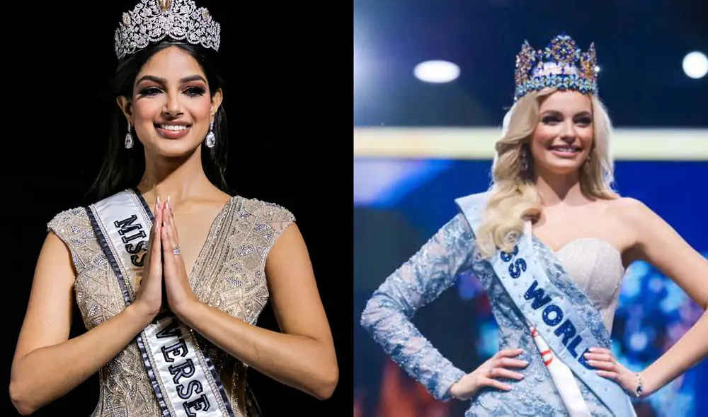 Harnaaz Sandhu y Karolina Bielawska son ganadoras de Miss Universo y Miss Mundo, respectivamente. Foto: composición/AFP