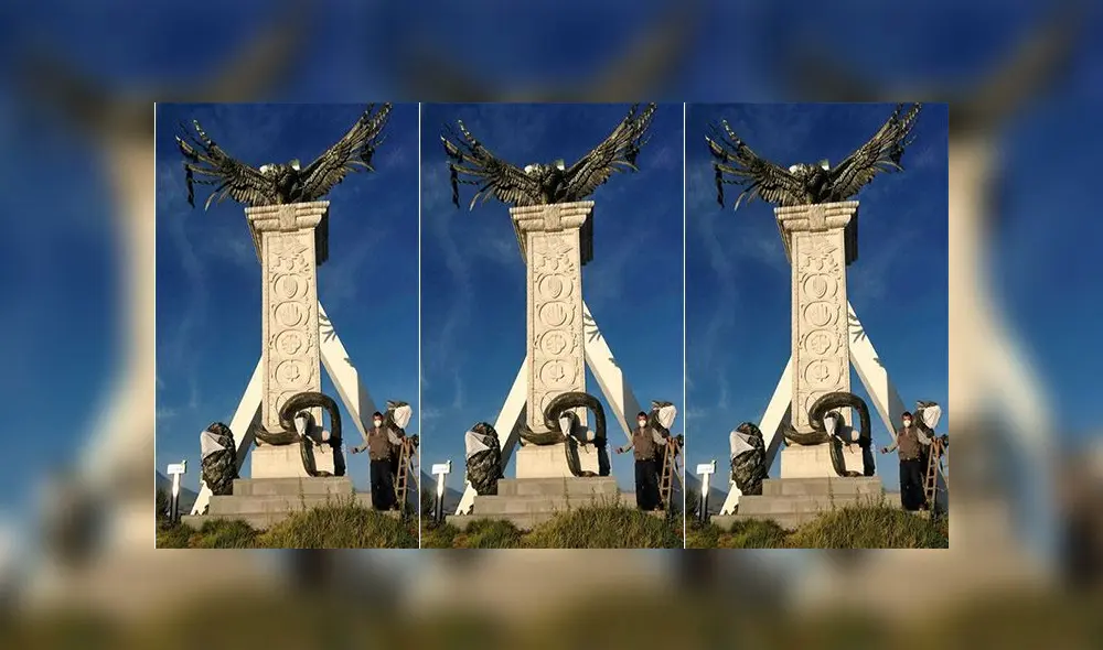 Las esculturas aparecieron en las últimas horas luciendo mascarillas de tela con motivo de la COVID-19. Las esculturas aparecieron en las últimas horas luciendo mascarillas de tela con motivo de la COVID-19.