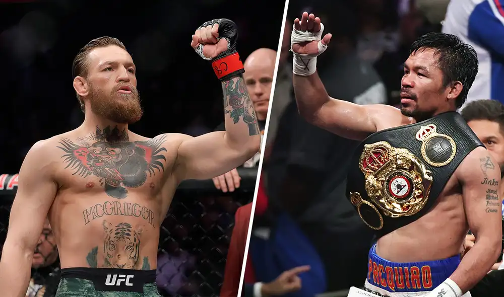 Conor McGregor reveló que peleará contra Manny Pacquiao. El enfrentamiento se llevará a cabo, probablemente, el próximo año. Composición: AFP Conor McGregor reveló que peleará contra Manny Pacquiao. El enfrentamiento se llevará a cabo, probablemente, el próximo año. Composición: AFP