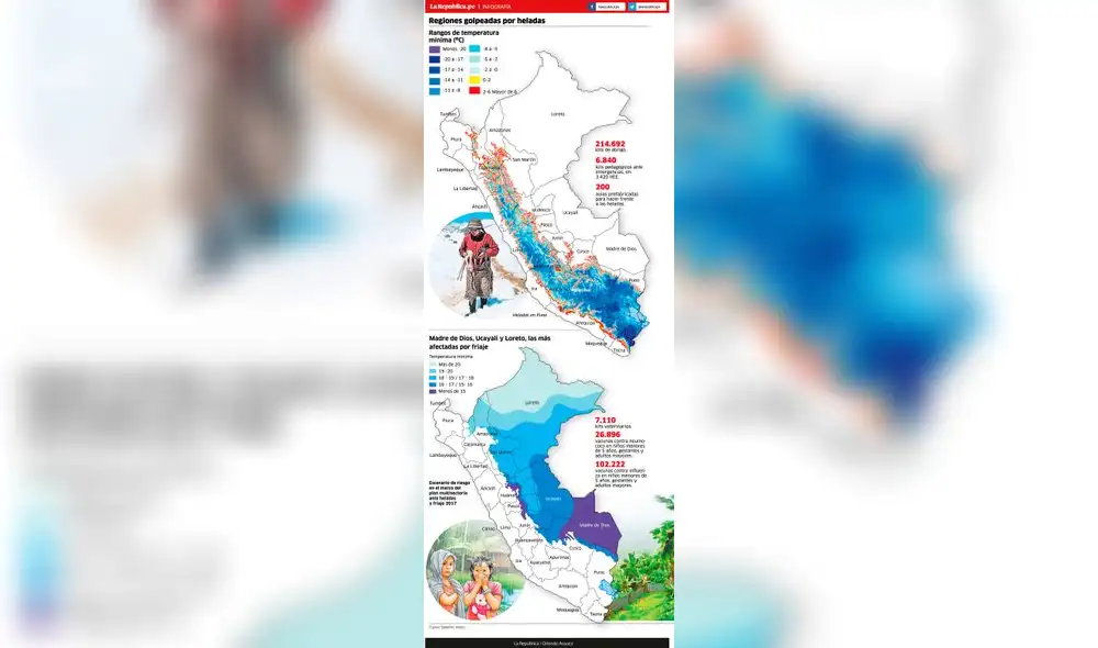 Regiones golpeadas por heladas
