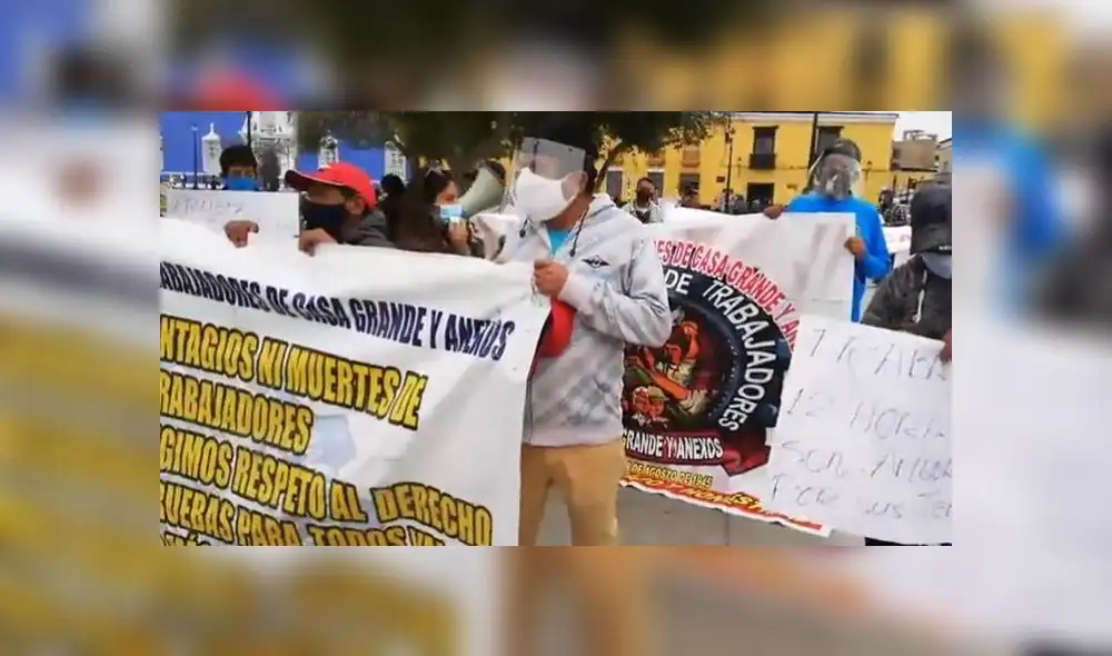 Trabajadores de casa Grande llegan a Trujillo a reclamar. Trabajadores de casa Grande llegan a Trujillo a reclamar.