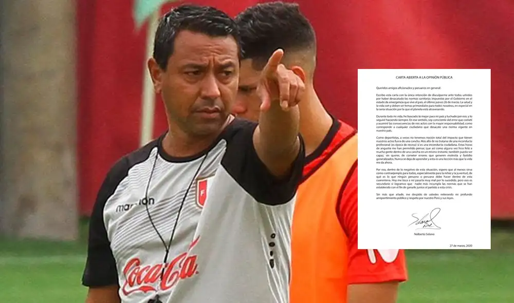Nolberto Solano envía carta de disculpas, tras ser detenido por la Policía Nacional