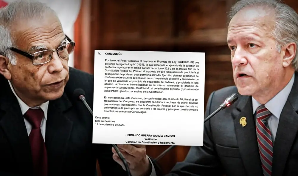 El presidente del Consejo de Ministro, Aníbal Torres, anunció que plantearía una cuestión de confianza por no debatirse proyecto que derogaría Ley 31355. Foto: composición Jazmin Ceras/La República
