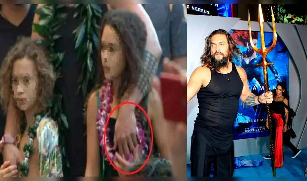 Jason Momoa incomoda a hija en premier de Aquaman con extraños tocamientos