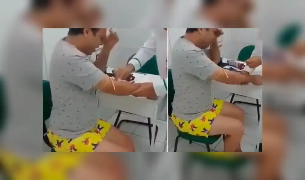 Facebook viral: Chico lanza exagerados gritos por inyección y pareja pasa la peor vergüenza [VIDEO]