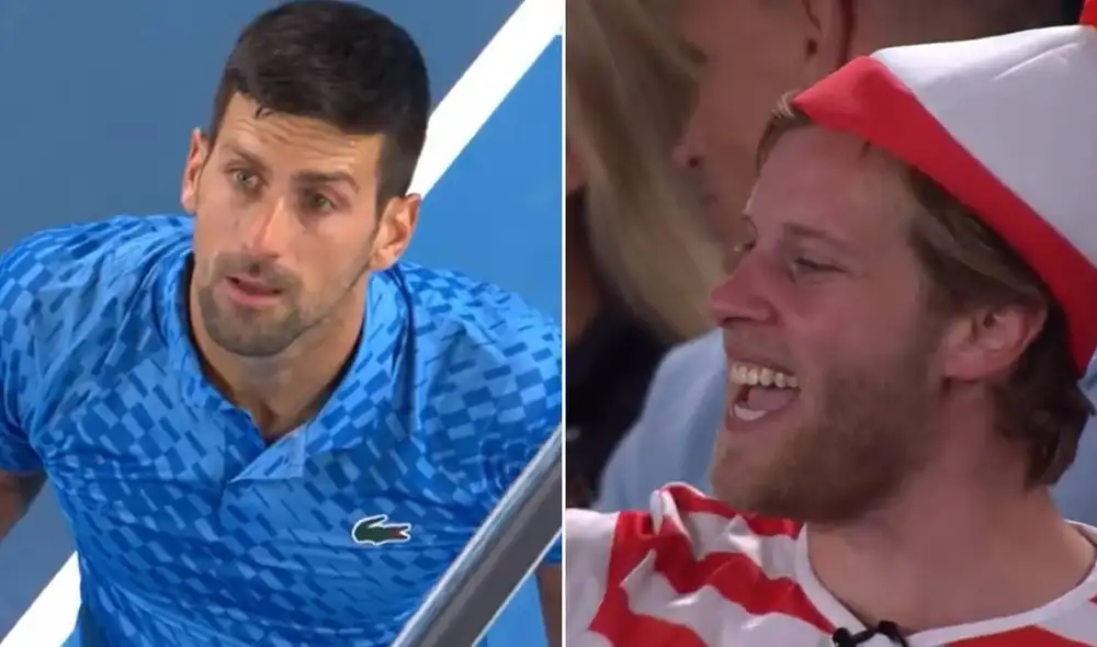 Novak Djokovic terminó derrotando a Enzo Couacaud y avanzó a la segunda ronda del Abierto de Australia 2023. Foto: captura/EuroSports