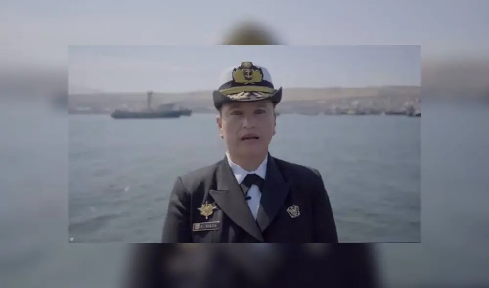 Casandra Silva Gurrionero, comandante de la Patrullera Marítima B.A.P. “Río Cañete”. (Foto: Captura de video / Marina de Guerra del Perú)