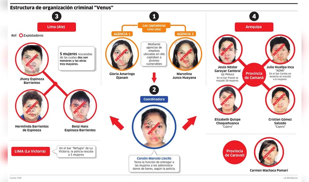 La estructura de la organización criminal 'Venus'