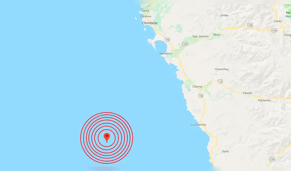 Sismo de 4,6 grados se sintió esta noche en Áncash