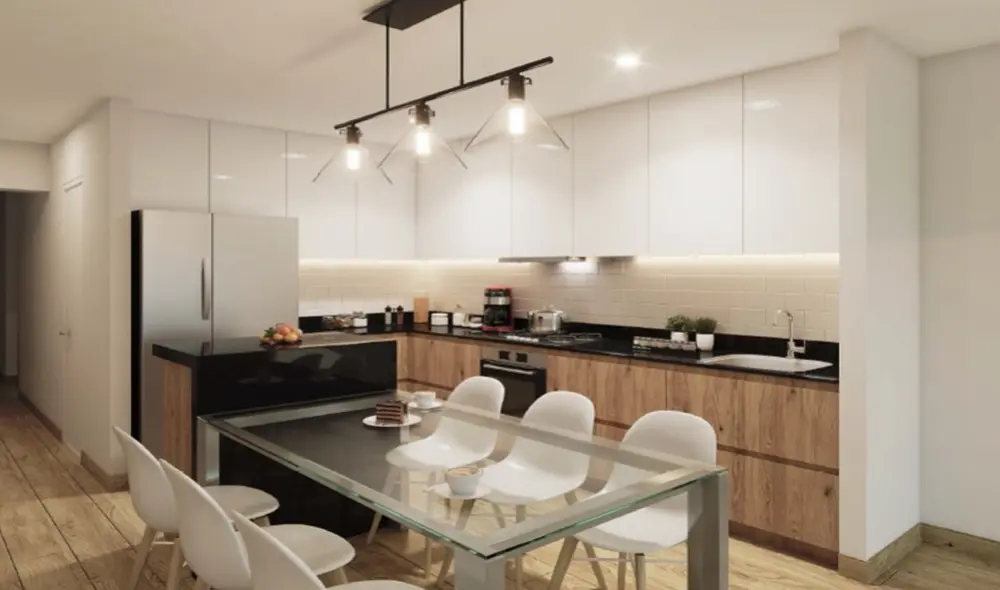 Comedor de un departamento smart. Foto: cortesía Comedor de un departamento smart. Foto: cortesía