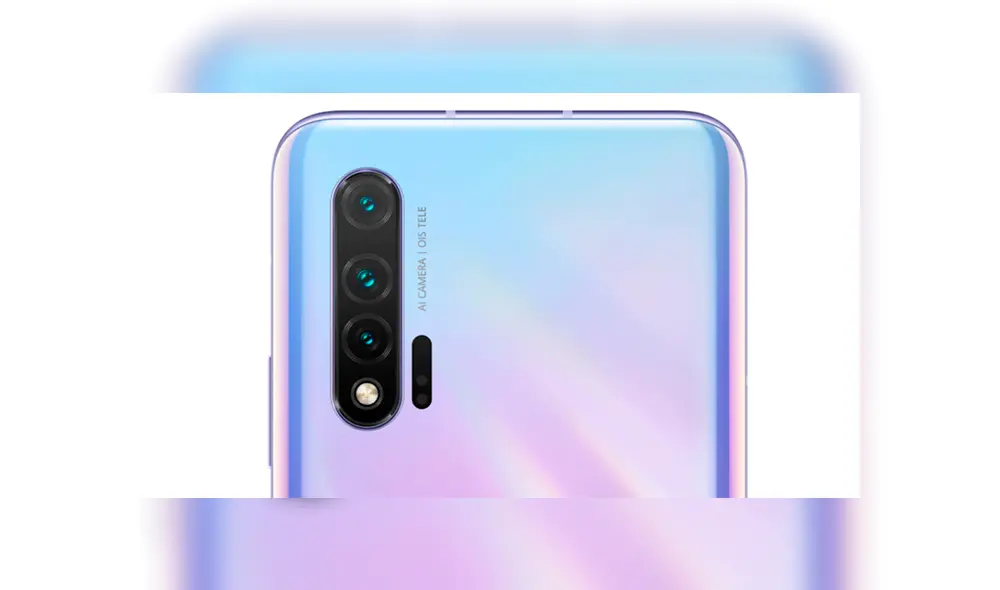 Sistema de triple cámara trasera del Huawei Nova 6 5G.