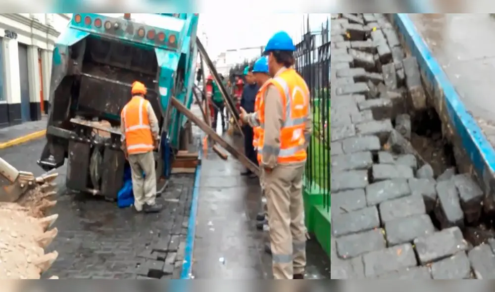 Comuna envió maquinaria para remolcar compactadora.