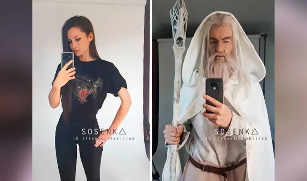 Desliza las imágenes para ver el increíble cosplay que hizo esta joven de Gandalf de The lord of the rings. Foto: captura de Instagram/Sosenka