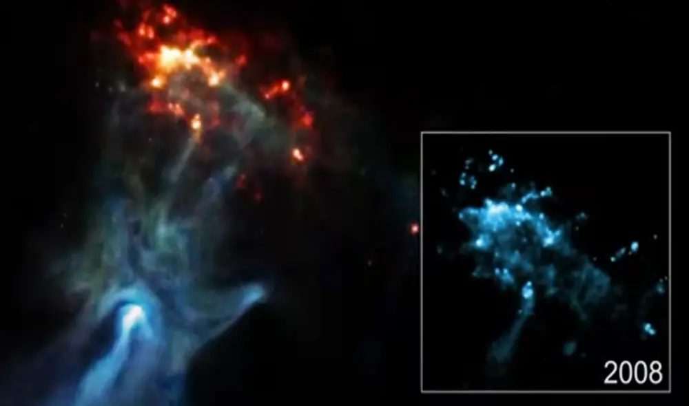 Los astrónomos calculan que la luz de la supernova llegó a la Tierra cuando el imperio maya daba sus primeros alientos. Foto: Observatorio de Rayos X Chandra