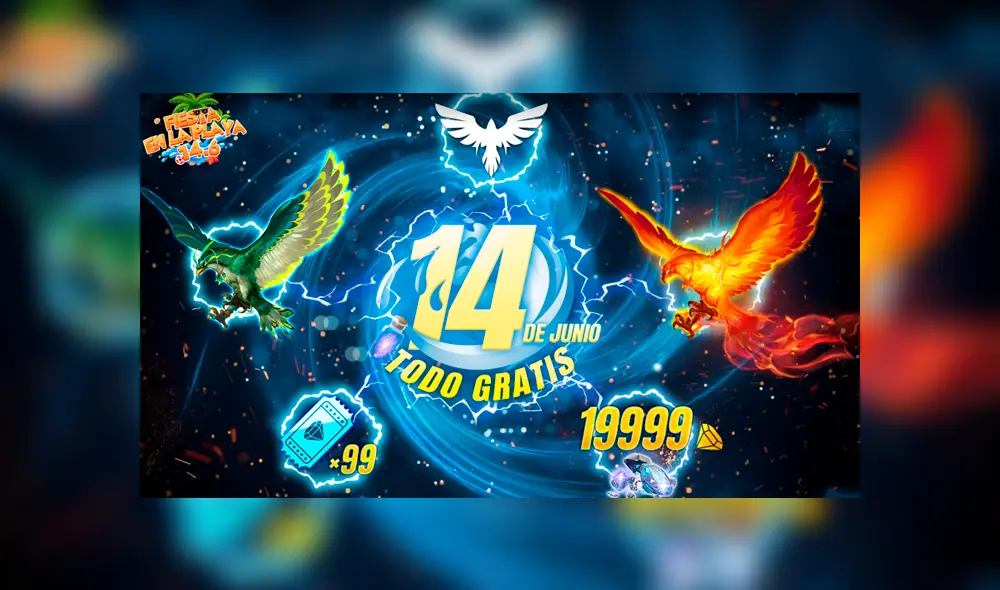 Fiesta en la Playa fue lanzado para celebrar el verano en el hemisferio norte. Foto. Free Fire.