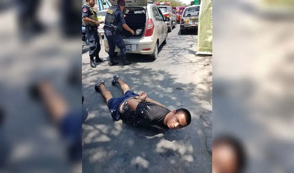  Policía balea en la cabeza a delincuente que huía en auto robado