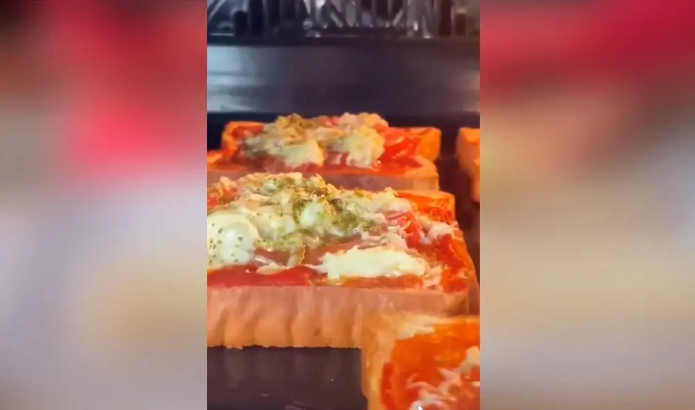 Desliza las imágenes para saber cómo preparar esta exquisita pizza casera elaborada a base de pan de molde. Foto: captura de TikTok/@lacuchara_recetas