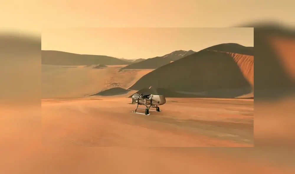 NASA enviará desde Estados unidos al robot Dragonfly a una luna de Saturno buscando el origen de la vida. Foto: NASA