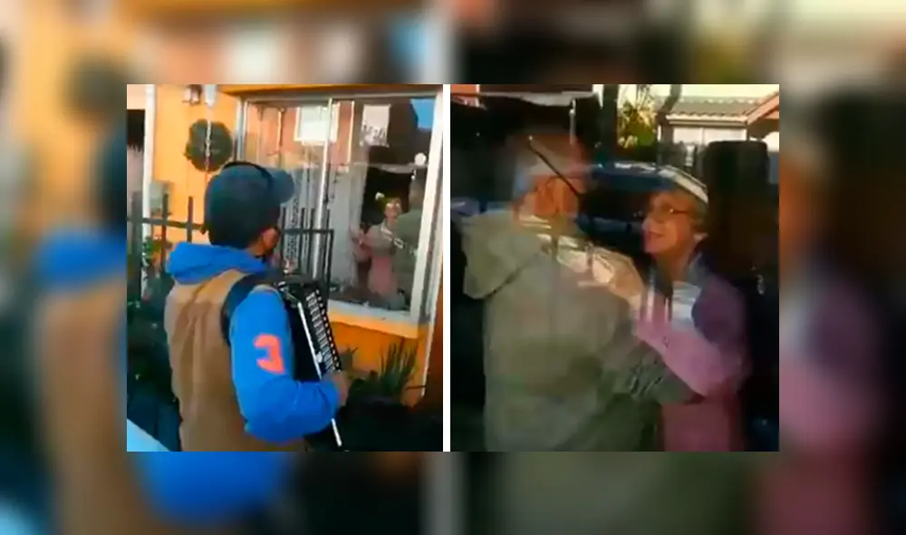 Desliza las imágenes para observar el conmovedor gesto de un hombre para animar a sus padres en la cuarentena.