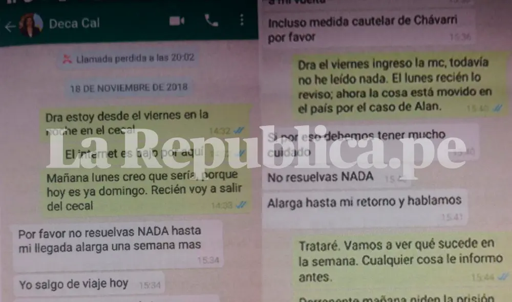 Decana del CAL en chat a Walter Ayala: “El tema de Chávarry no lo toques”