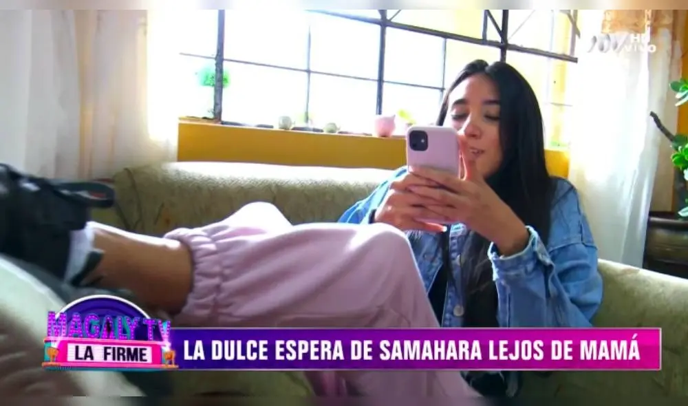 Samahara Lobatón indicó que por el momento solventa los gastos de su nueva familia con su trabajo en redes sociales. 
 (Foto: Captura ATV)