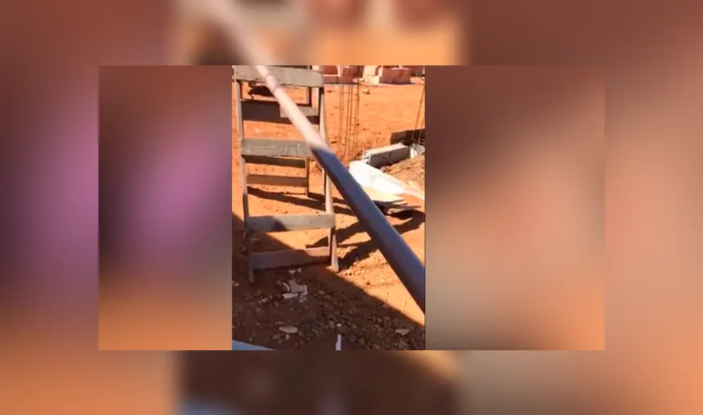 Albañil ingenió una curiosa maniobra para hacer que la música de su celular llegue hasta donde él estaba