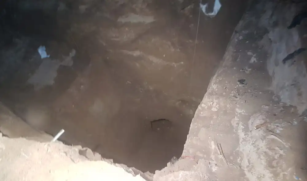 El túnel estaba a punto de ser concluido luego de más de año y medio de trabajo. La Policía Nacional tiene cercada la zona. Foto: Grace Mora / URPI - GLR