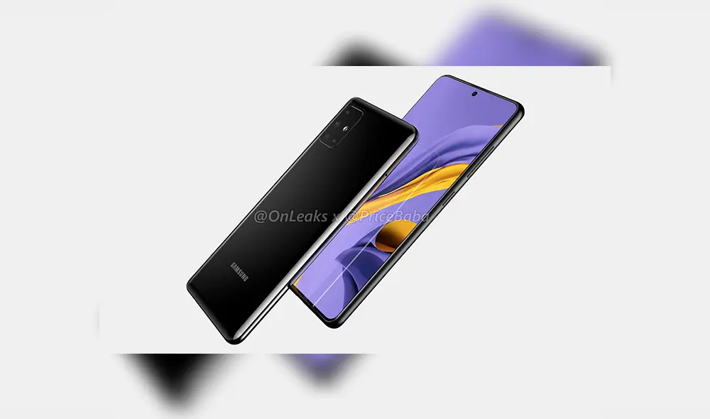 Renders filtrados del Samsung Galaxy A51. | Foto: OnLeaks.