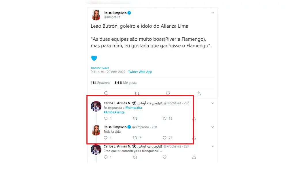 River vs. Flamengo: periodista brasileña responde arenga sobre Alianza Lima. River vs. Flamengo: periodista brasileña responde arenga sobre Alianza Lima.