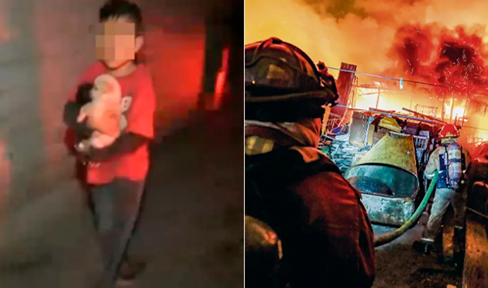 Niño incendio Cercado de Lima