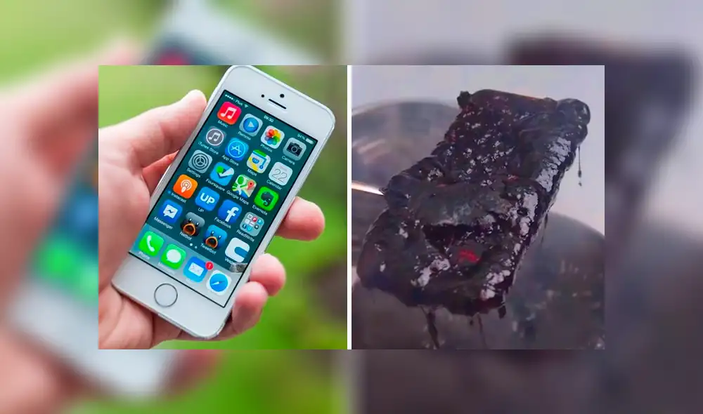 Curioso experimento dejó a los usuarios boquiabiertos. Esto es lo que le pasaría a un iPhone si se sumerge en Coca-Cola ardiente. ¿Pasará con los iPhone 12? Imagen: Actualidad Iphone/Facebook.