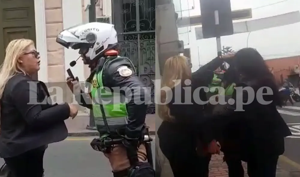 La mujer fue arrestada por varios agentes policiales. Foto: La República. La mujer fue arrestada por varios agentes policiales. Foto: La República.
