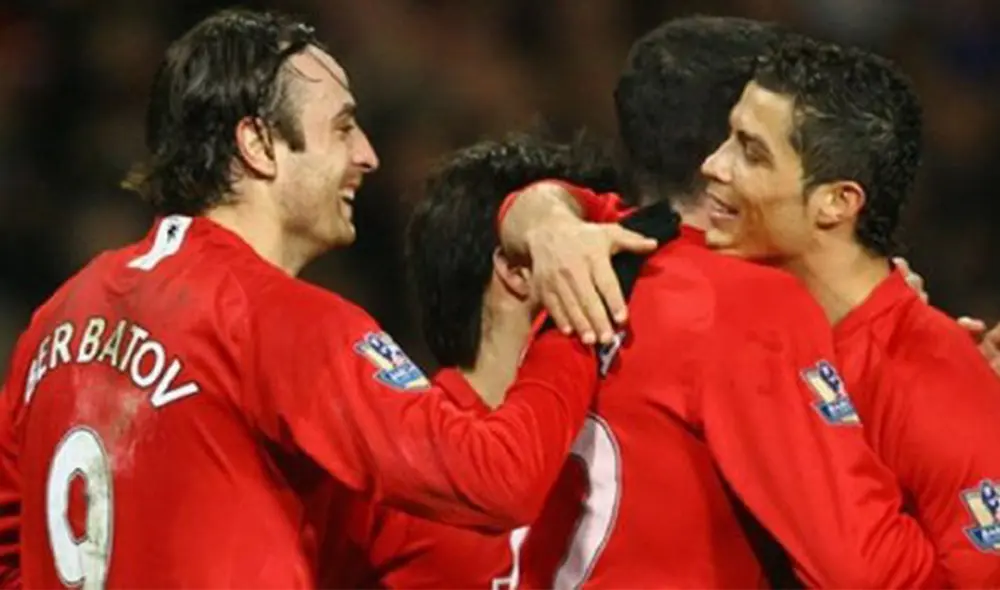 Ronaldo y Berbatov jugaron juntos en el United en la temporada 2008/2009. Foto: EFE Ronaldo y Berbatov jugaron juntos en el United en la temporada 2008/2009. Foto: EFE