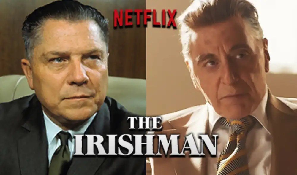 Al Pacino intepreta al sindicalista Jimmy Hoffa en la película The Irishman.