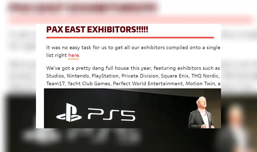 Fans de PlayStation atentos por la posible presentación de PS5 en el Pax East de finales de febrero. Fans de PlayStation atentos por la posible presentación de PS5 en el Pax East de finales de febrero.