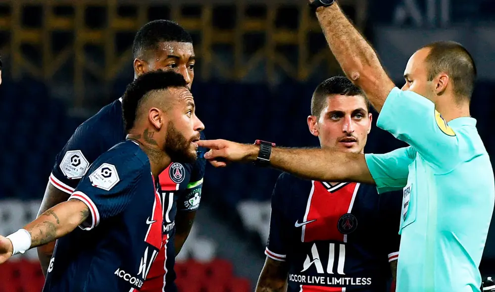 Neymar fue expulsado ante el Olympique Marsella por su agresión a Álvaro Gonzáles. Foto: EFE