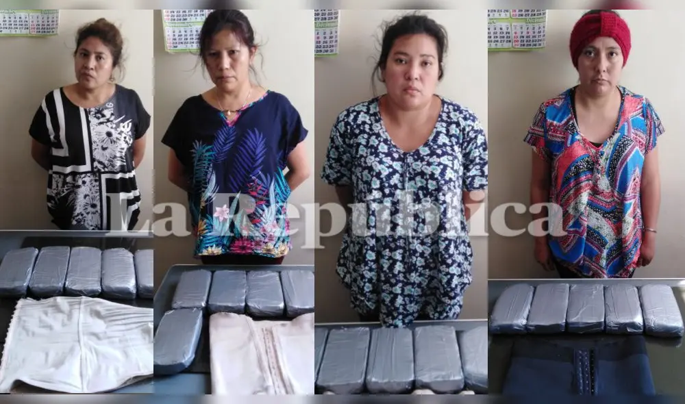 Arequipa. Bolivianas llevaban droga oculta en sus fajas elásticas. Arequipa. Bolivianas llevaban droga oculta en sus fajas elásticas.