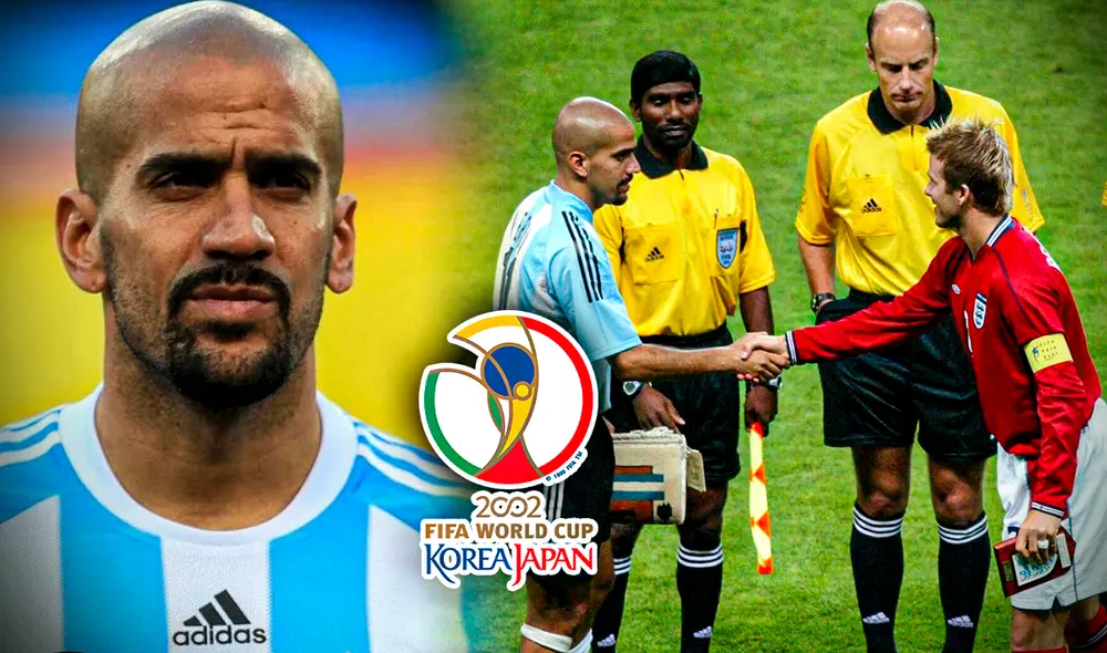 Juan Sebastián Verón, más conocido como la Brujita Verón, fue acusado de 'venderse' ante Inglaterra en el Mundial de Corea Japón 2002. Foto: composición de Gerson Cardoso/LR/Difusión/Cadex