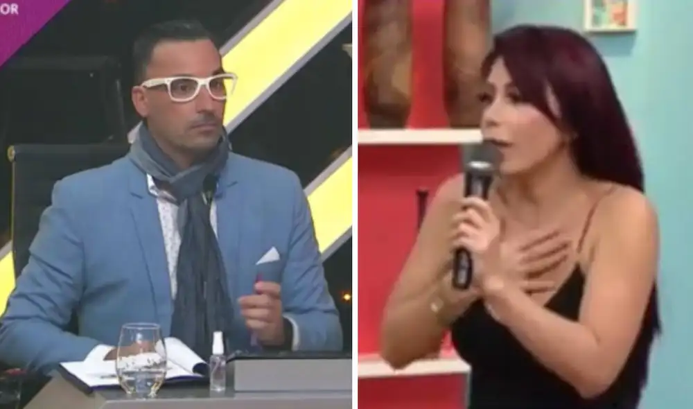 Milena Zárate lamentó la forma de expresarse de Santi Lesmes en Reinas del show. Foto: captura de América TV Milena Zárate lamentó la forma de expresarse de Santi Lesmes en Reinas del show. Foto: captura de América TV