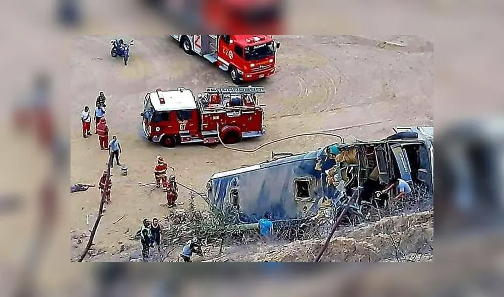 Ocho hinchas del Barcelona del Ecuador fallecieron tras despiste de bus en la Panamericana Norte.