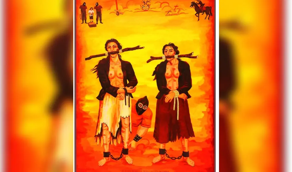 Micaela Bastidas y Tomasa Tito Condemayta amordazadas, en cuadro de maestro cusqueño Antonio Huillca. Micaela Bastidas y Tomasa Tito Condemayta amordazadas, en cuadro de maestro cusqueño Antonio Huillca.