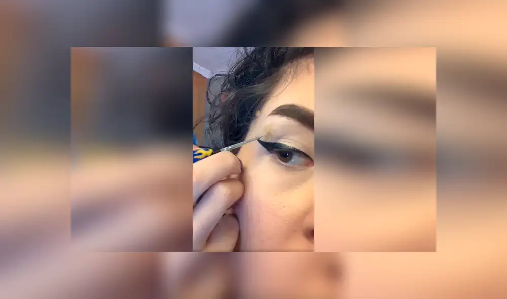 Desliza las imágenes hacia la izquierda para conocer el creativo diseño que realizó una joven en sus ojos. Foto: Captura. Desliza las imágenes hacia la izquierda para conocer el creativo diseño que realizó una joven en sus ojos. Foto: Captura.