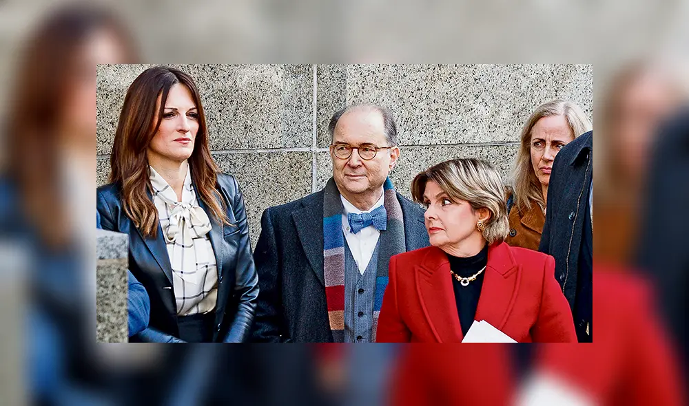 Defensa. Debra Katz (de rojo) y los abogados de Weinstein.