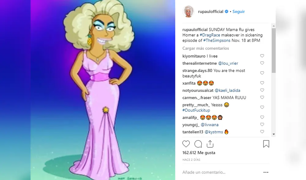 Los Simpson: RuPaul transformará a Homero y a Marge en drag queens [FOTOS]