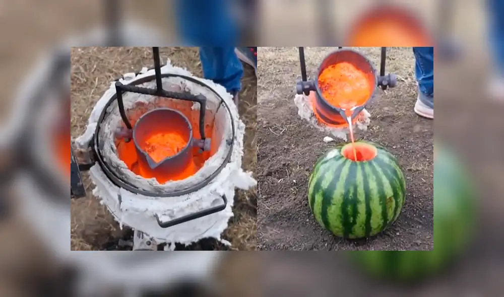 Facebook viral: realiza peligroso experimento con sandía y lava caliente que no debes imitar [VIDEO]