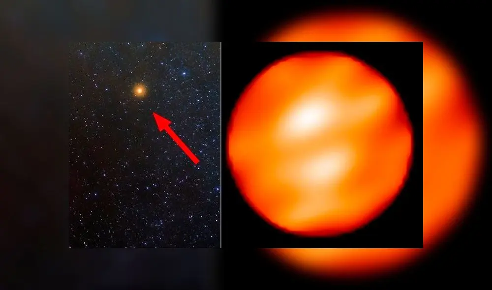 La estrella Betelgeuse está ubicada en la constelación Orión. Fotos: NASA/James Stone.