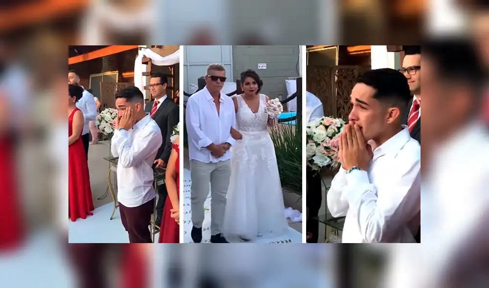 Facebook viral: hombre llora en el altar al ver al amor de su vida con vestido de novia [VIDEO]