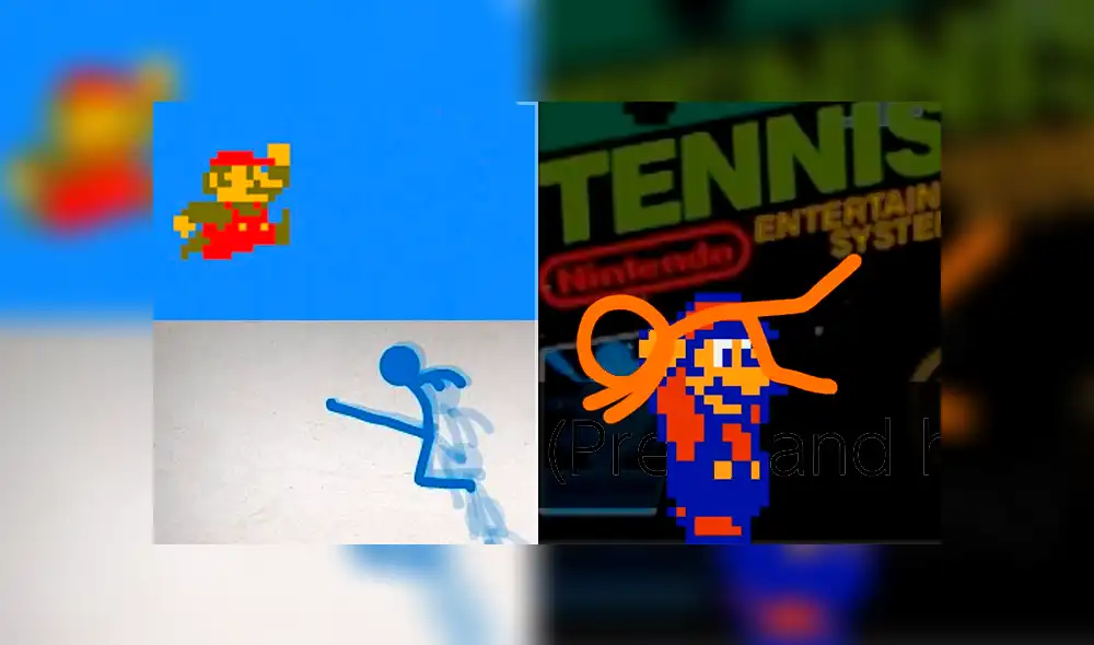 La intensa batalla entre Super Mario Bros y el 'muñeco de palitos'.