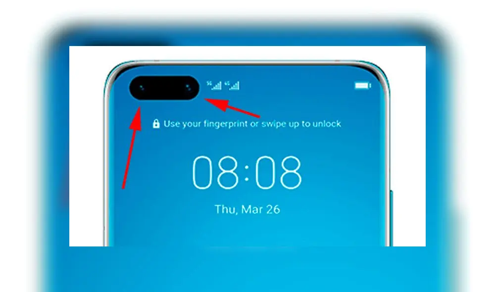 Doble cámara frontal en los Huawei P40 Pro. Doble cámara frontal en los Huawei P40 Pro.